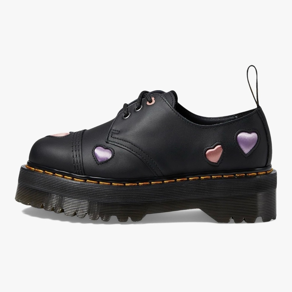Dr. Martens Womens 1461 Quad Heart Leather Platform Shoe BNIB - Picture 5 of 7